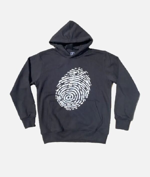 Adwysd Always Black Fingerprint Black Hoodie