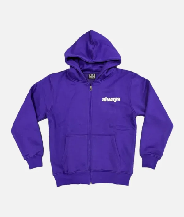 Adwysd Always Up Royal Blue Zip Up Hoodie