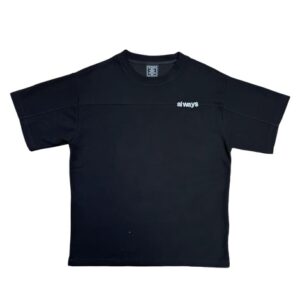 ADWYSD ALWAYS PANELLED WAFFLE BLACK T SHIRT