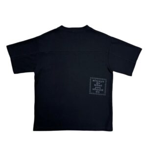 ADWYSD ALWAYS PANELLED WAFFLE BLACK T SHIRT