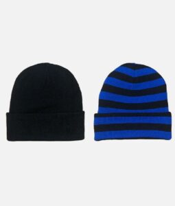 ADWYSD REVERSIBLE CUFF BEANIE BLACK BLUE