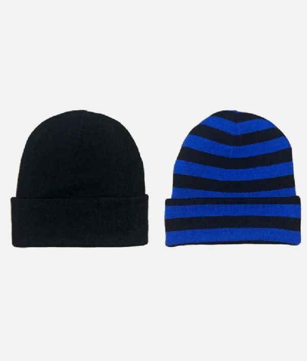 ADWYSD REVERSIBLE CUFF BEANIE BLACK BLUE