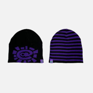 Adwysd Reversible Cuff Beanie – black/purple