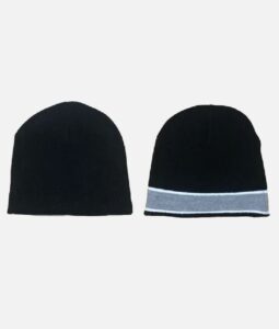 ADWYSD REVERSIBLE NO CUFF BEANIE BLACK SILVER
