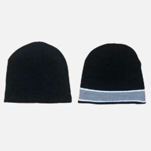 ADWYSD REVERSIBLE NO CUFF BEANIE BLACK SILVER
