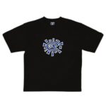 BLUE WHITE LOGO @SUN T SHIRT BLACK